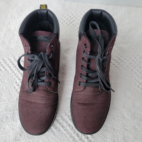 Dr, Marten MAELLY Lace-up Padded Ankle Lightweight Casual High Top -Burgundy - Picture 4 of 10